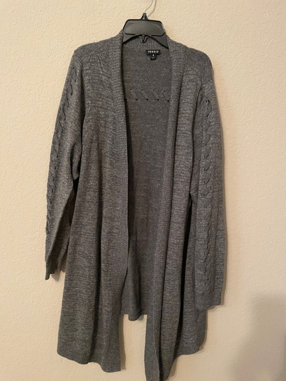 Torrid Gray Long Sleeve Knit Cardigan - Size 4X